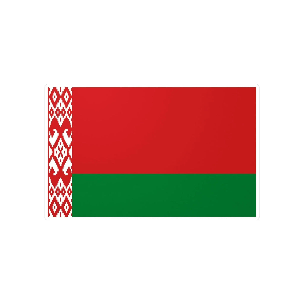 Autocollant drapeau biélorussie rectangle pvc résistant