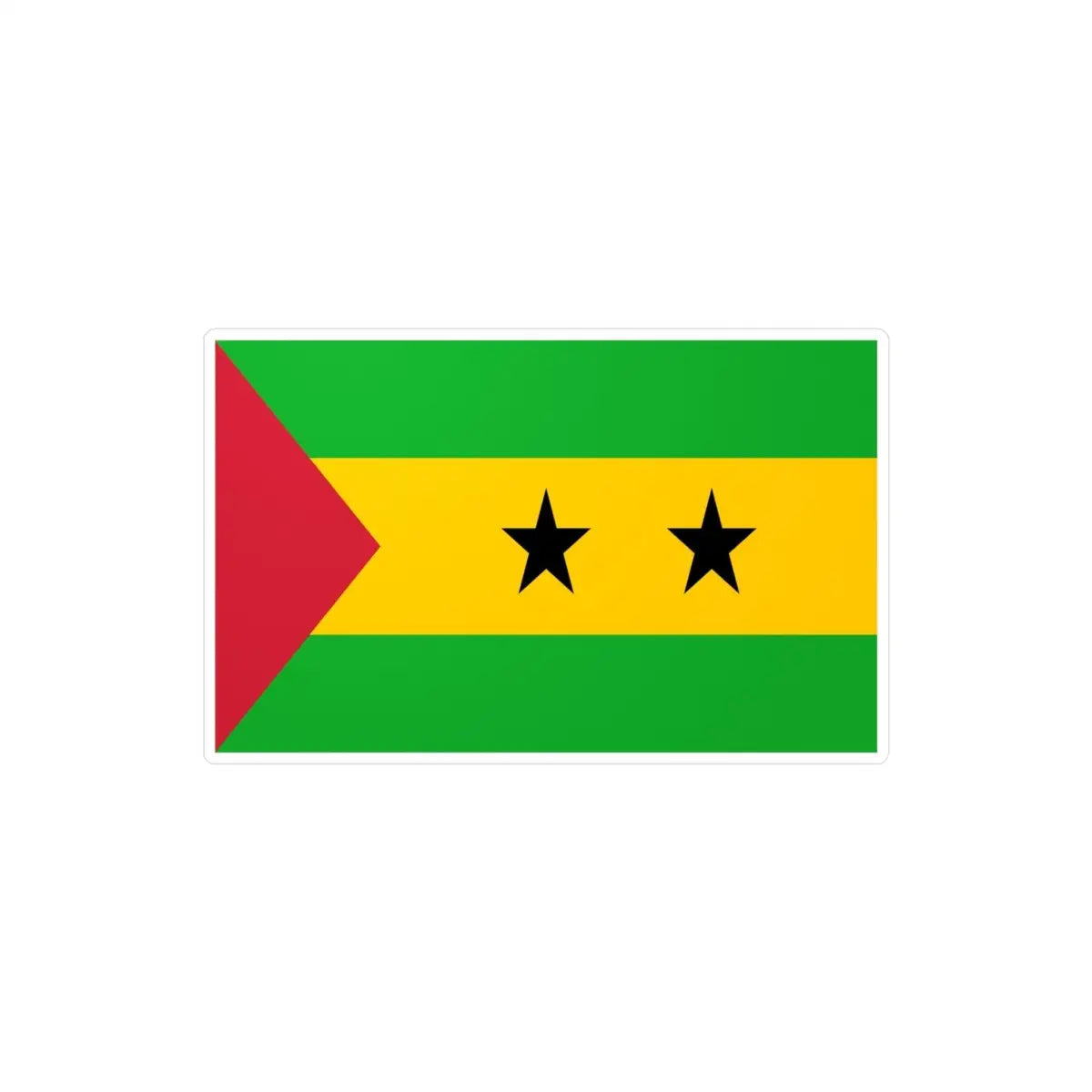 Autocollant Drapeau de Sao Tomé-et-Principe en plusieurs tailles - Pixelforma 