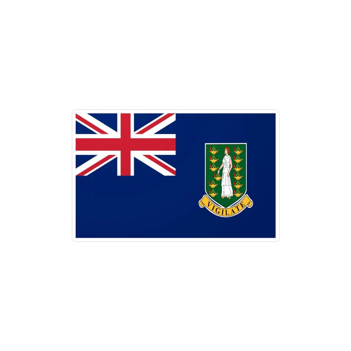 Autocollant Drapeau des îles Vierges britanniques en plusieurs tailles - Pixelforma 