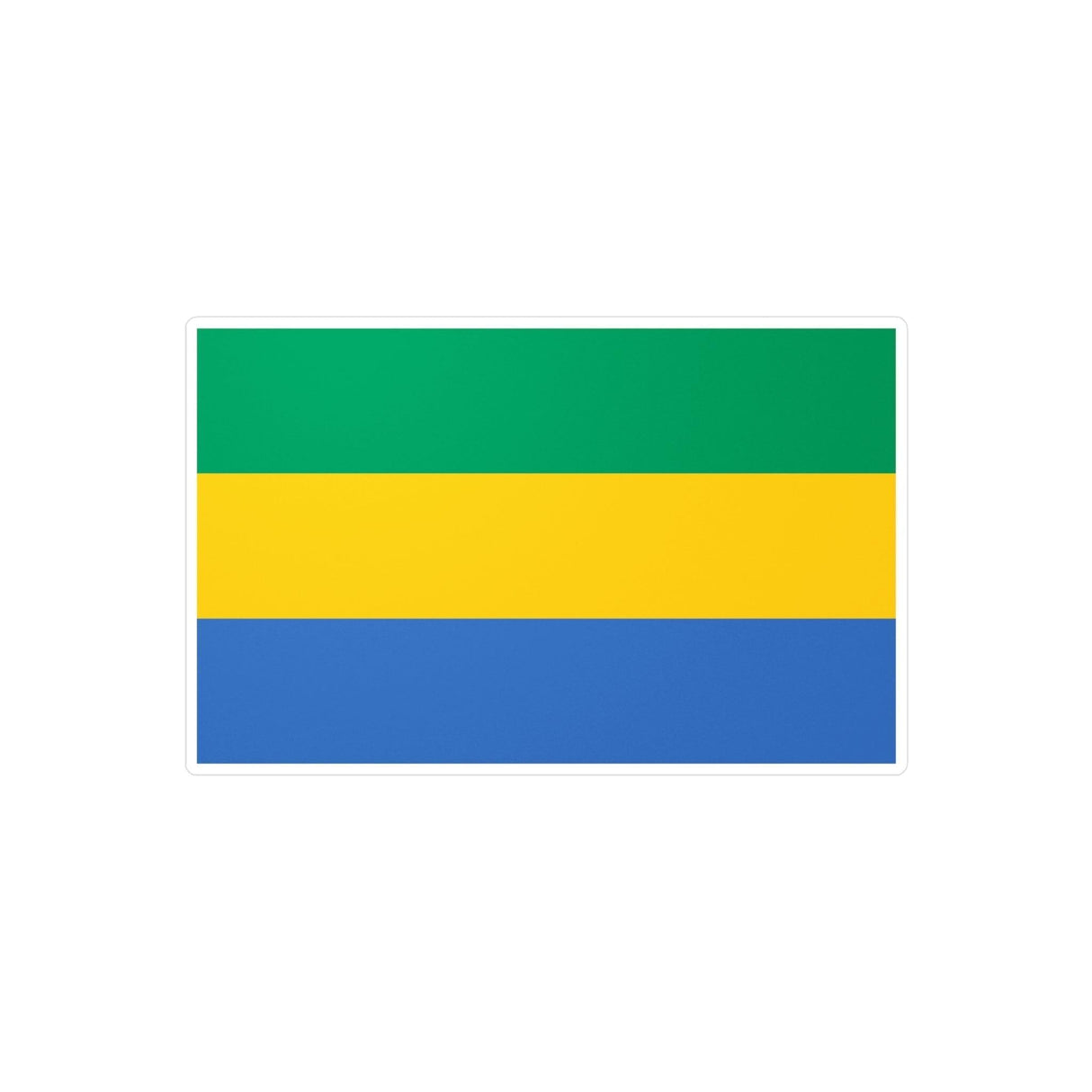 Autocollant Drapeau du Gabon en plusieurs tailles - Pixelforma