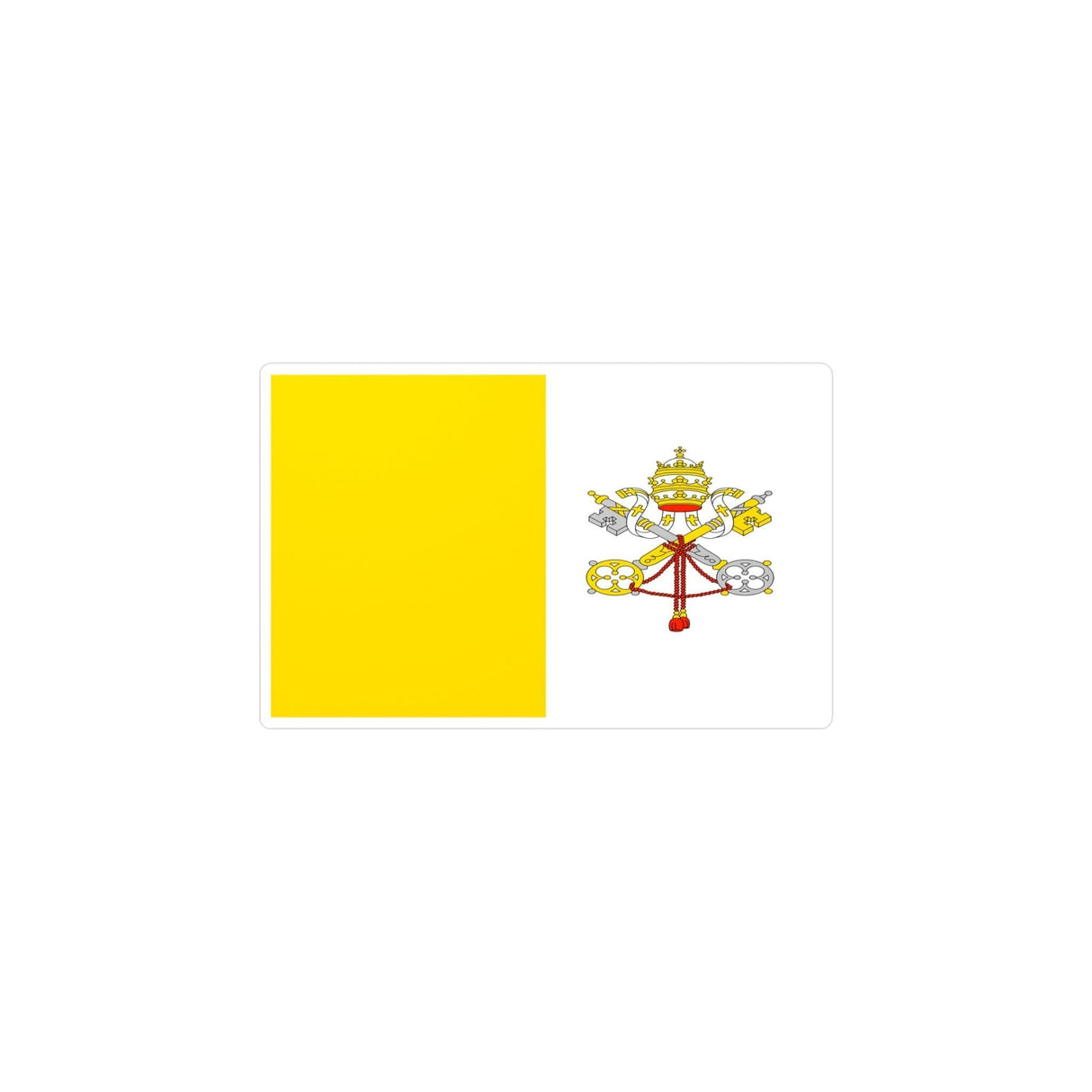 Autocollant Drapeau du Vatican en plusieurs tailles - Pixelforma