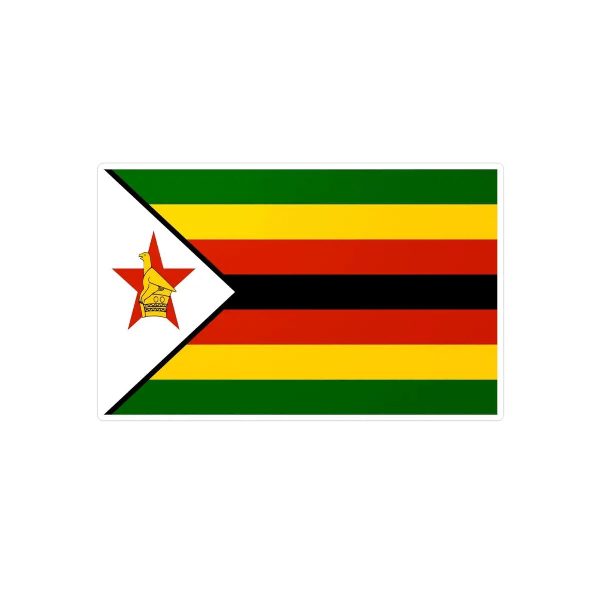 Autocollant Drapeau du Zimbabwe en plusieurs tailles - Pixelforma 