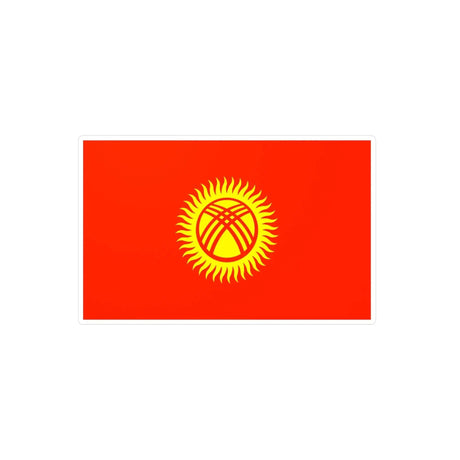 Autocollant drapeau kirghizistan pvc forme rectangle résistant