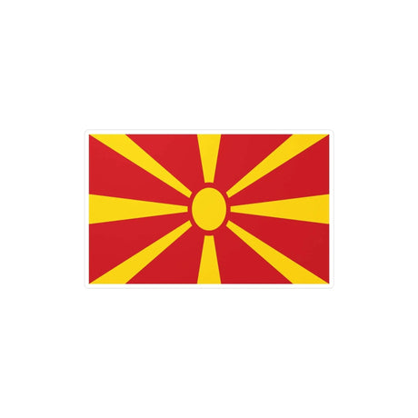 Autocollant drapeau macédoine du nord rectangle pvc résistant