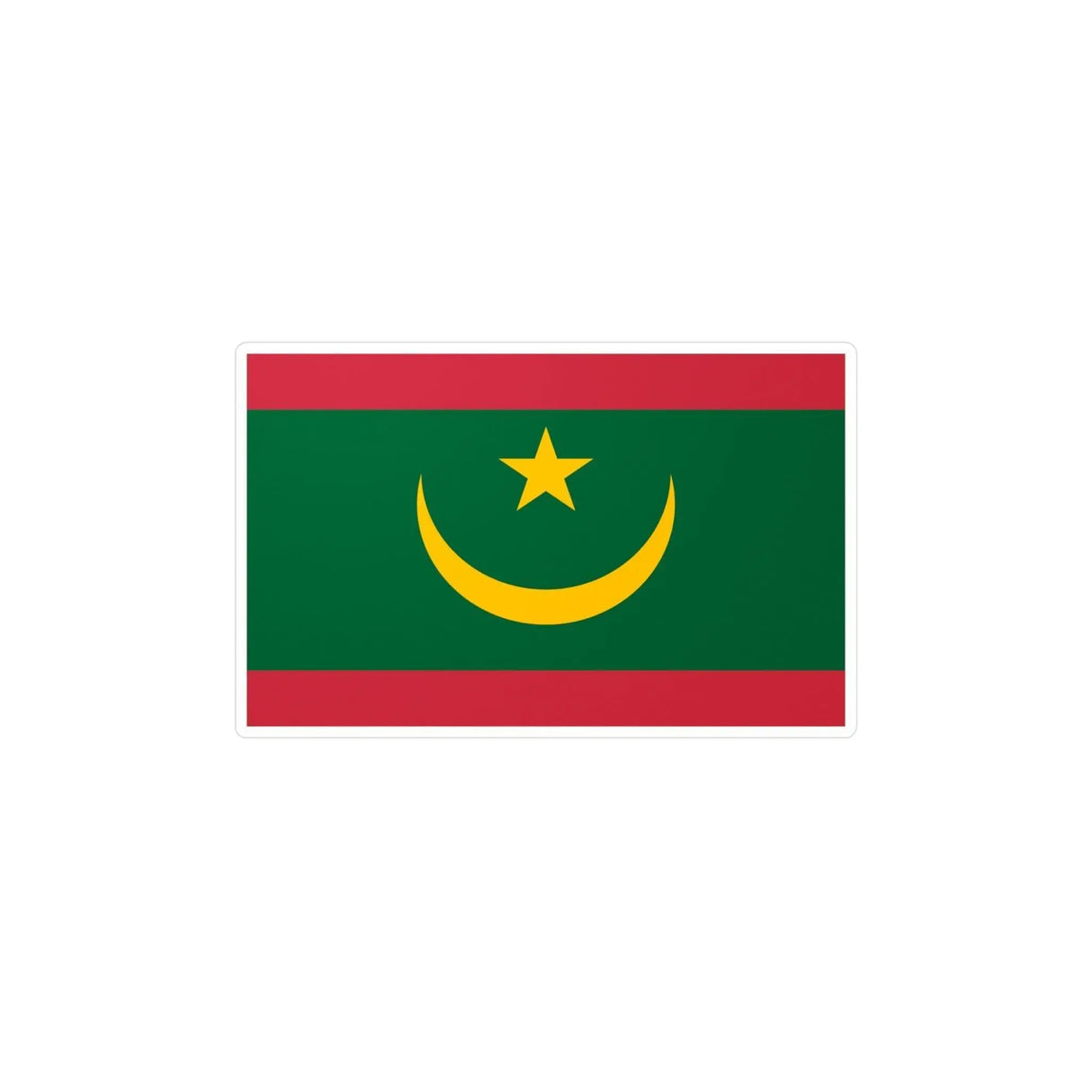 Autocollant drapeau mauritanie pvc forme rectangle résistant