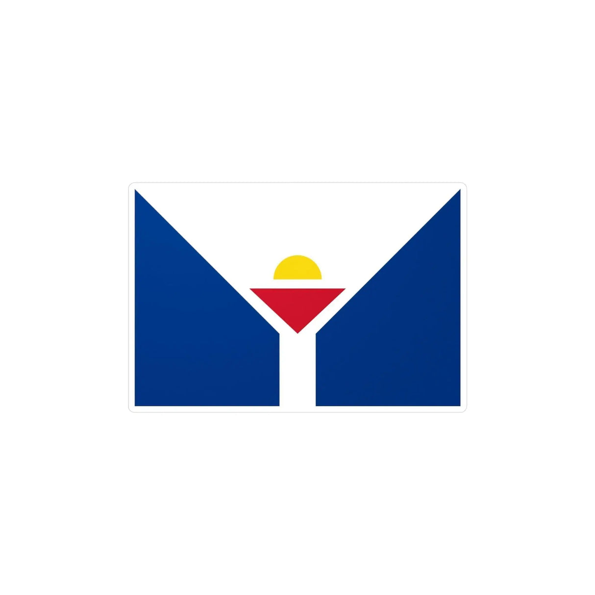 Autocollant drapeau saint-martin rectangle pvc résistant