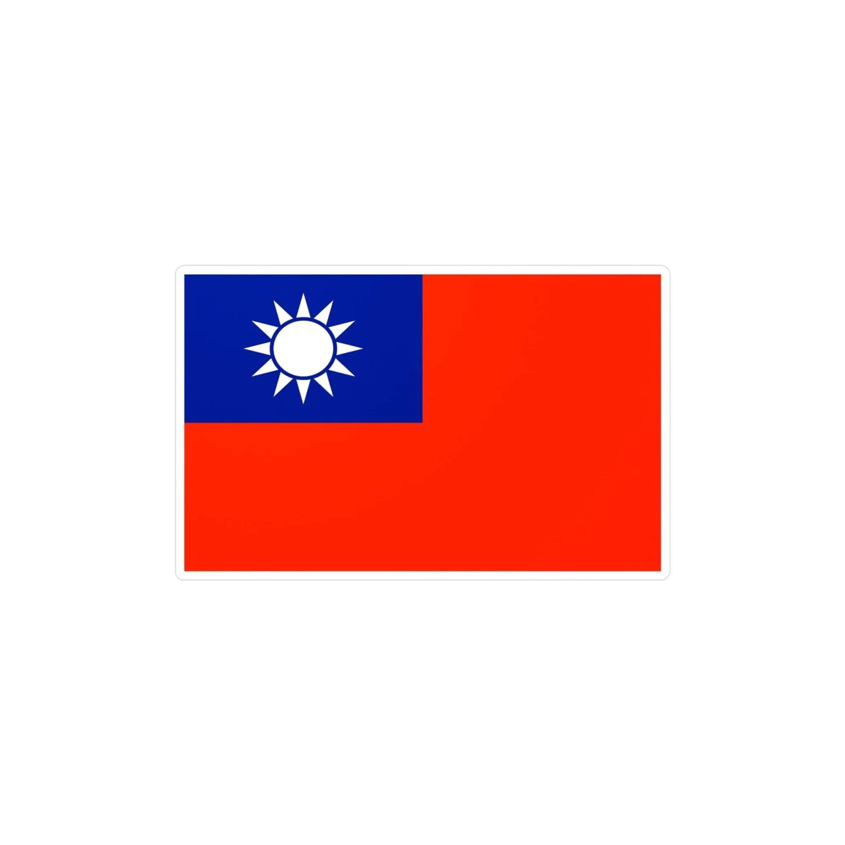 Autocollant drapeau taïwan rectangle pvc résistant