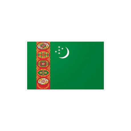 Autocollant drapeau turkménistan rectangle pvc résistant
