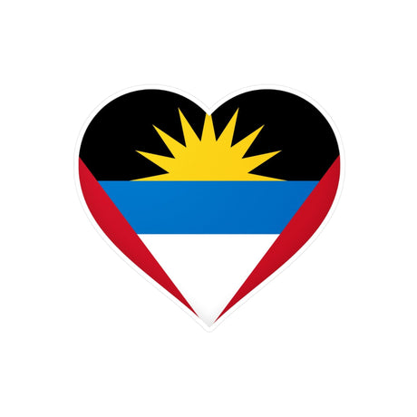 Autocollant en coeur Drapeau d'Antigua-et-Barbuda en plusieurs tailles - Pixelforma