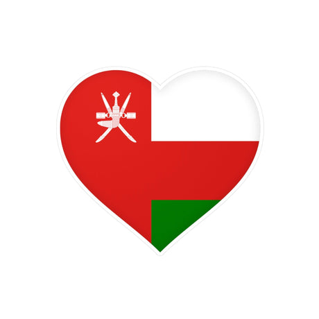 Autocollant en coeur Drapeau d'Oman en plusieurs tailles - Pixelforma