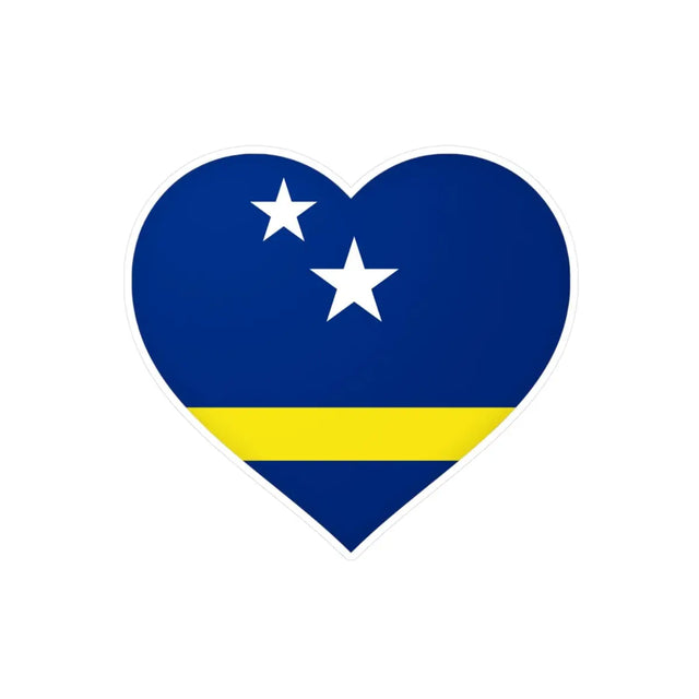 Autocollant en coeur Drapeau de Curaçao en plusieurs tailles - Pixelforma 