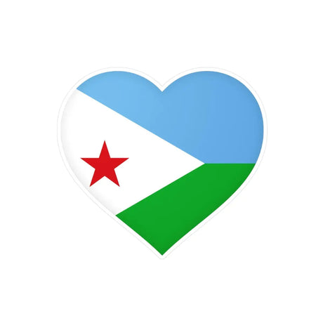 Autocollant en coeur Drapeau de Djibouti en plusieurs tailles - Pixelforma 