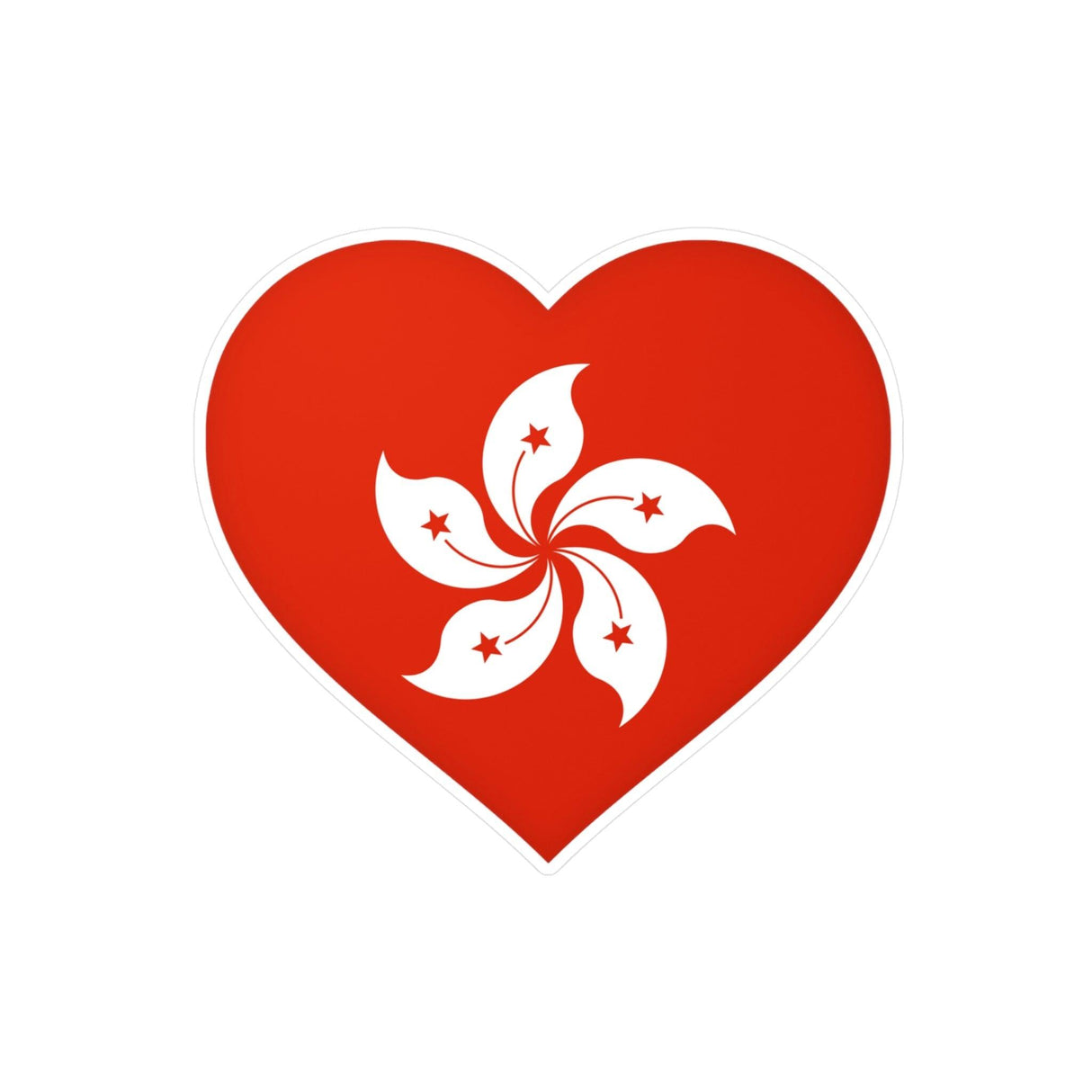 Autocollant en coeur Drapeau de Hong Kong en plusieurs tailles - Pixelforma