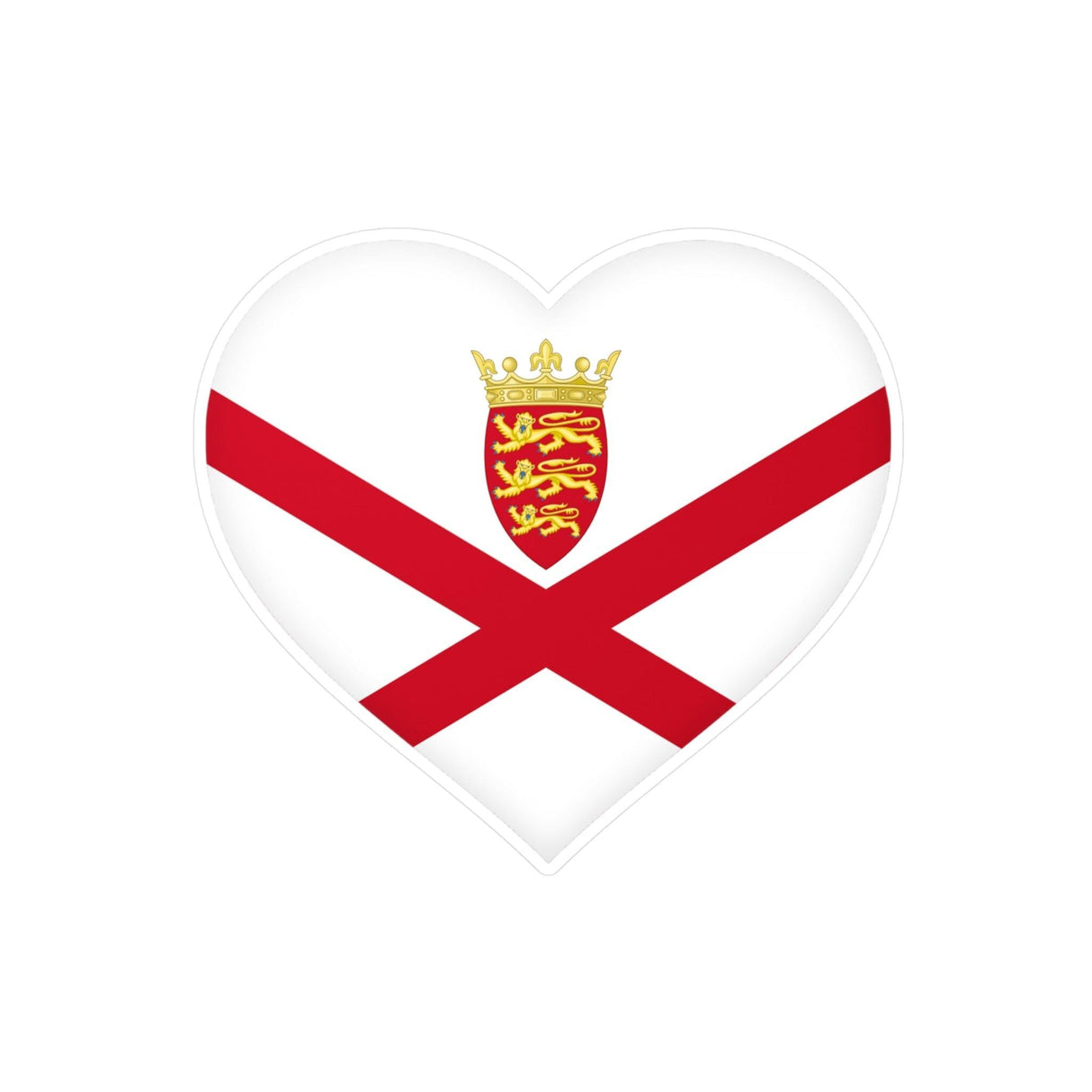 Autocollant en coeur Drapeau de Jersey en plusieurs tailles - Pixelforma