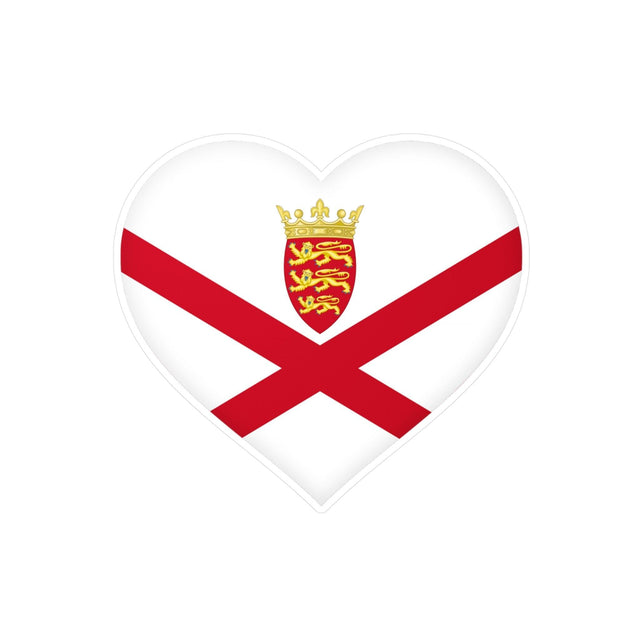 Autocollant en coeur Drapeau de Jersey en plusieurs tailles - Pixelforma