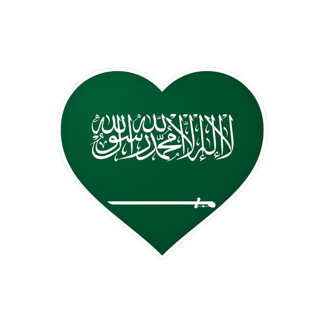 Autocollant en coeur Drapeau de l'Arabie saoudite en plusieurs tailles - Pixelforma