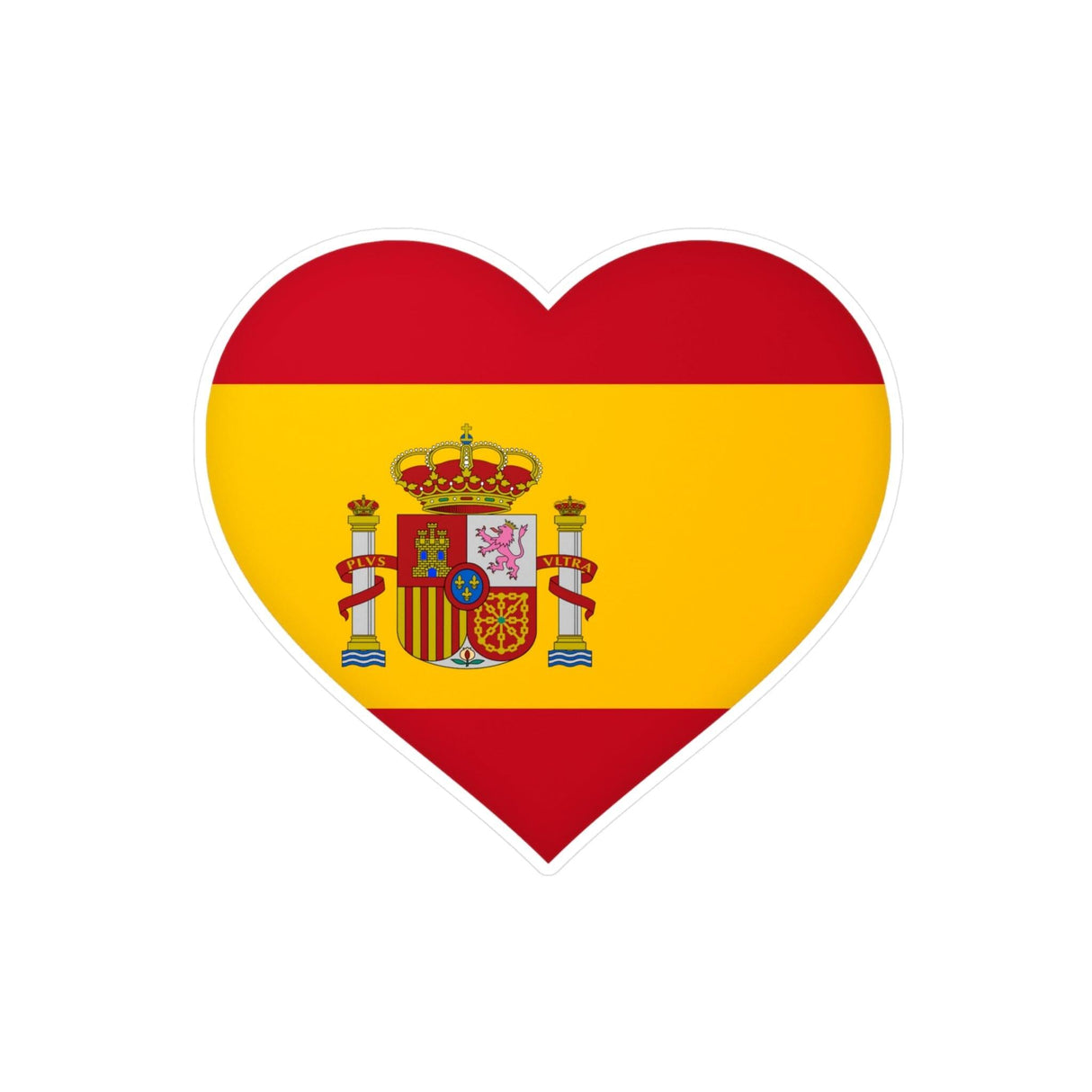 Autocollant en coeur Drapeau de l'Espagne en plusieurs tailles - Pixelforma