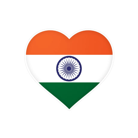 Autocollant en coeur Drapeau de l'Inde en plusieurs tailles - Pixelforma