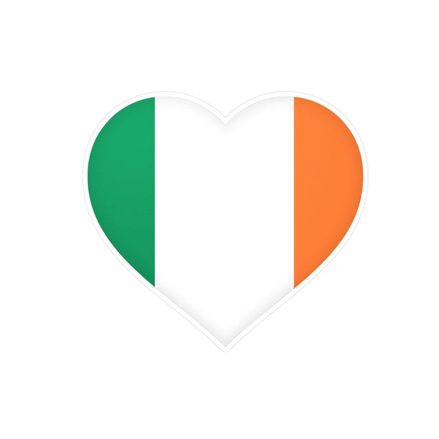 Autocollant en coeur Drapeau de l'Irlande en plusieurs tailles - Pixelforma