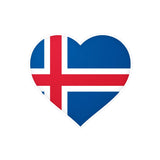 Autocollant en coeur Drapeau de l'Islande en plusieurs tailles - Pixelforma