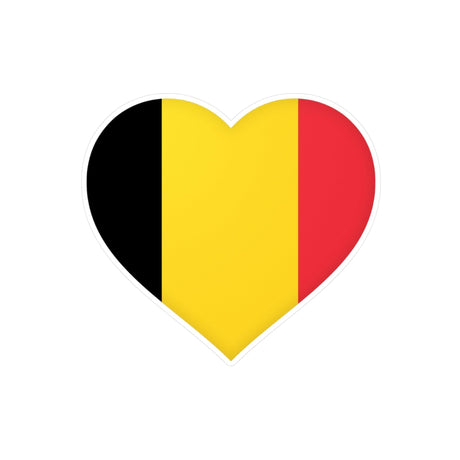 Autocollant en coeur Drapeau de la Belgique en plusieurs tailles - Pixelforma