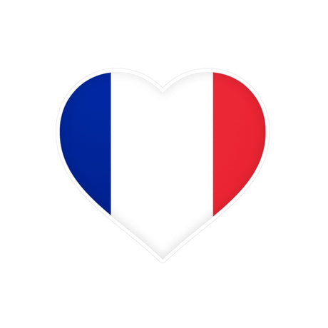 Autocollant en coeur Drapeau de la France en plusieurs tailles - Pixelforma