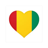 Autocollant en coeur Drapeau de la Guinée en plusieurs tailles - Pixelforma