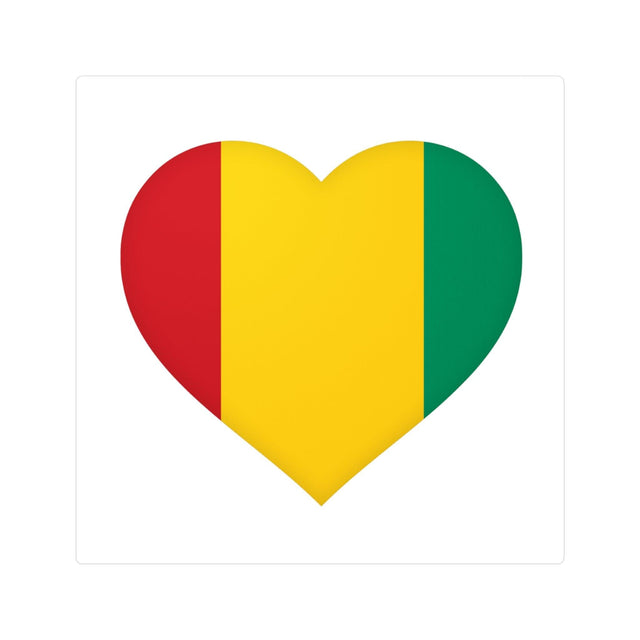 Autocollant en coeur Drapeau de la Guinée en plusieurs tailles - Pixelforma