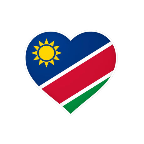 Autocollant en coeur Drapeau de la Namibie en plusieurs tailles - Pixelforma