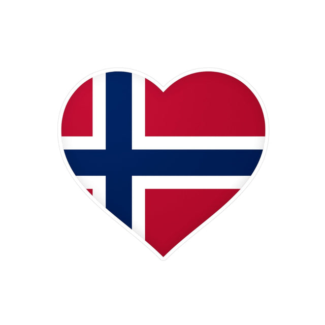 Autocollant en coeur Drapeau de la Norvège en plusieurs tailles - Pixelforma