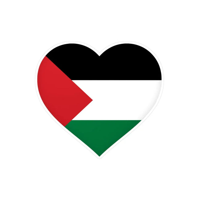 Autocollant en coeur Drapeau de la Palestine en plusieurs tailles - Pixelforma 