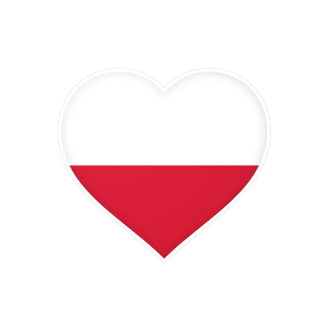 Autocollant en coeur Drapeau de la Pologne en plusieurs tailles - Pixelforma