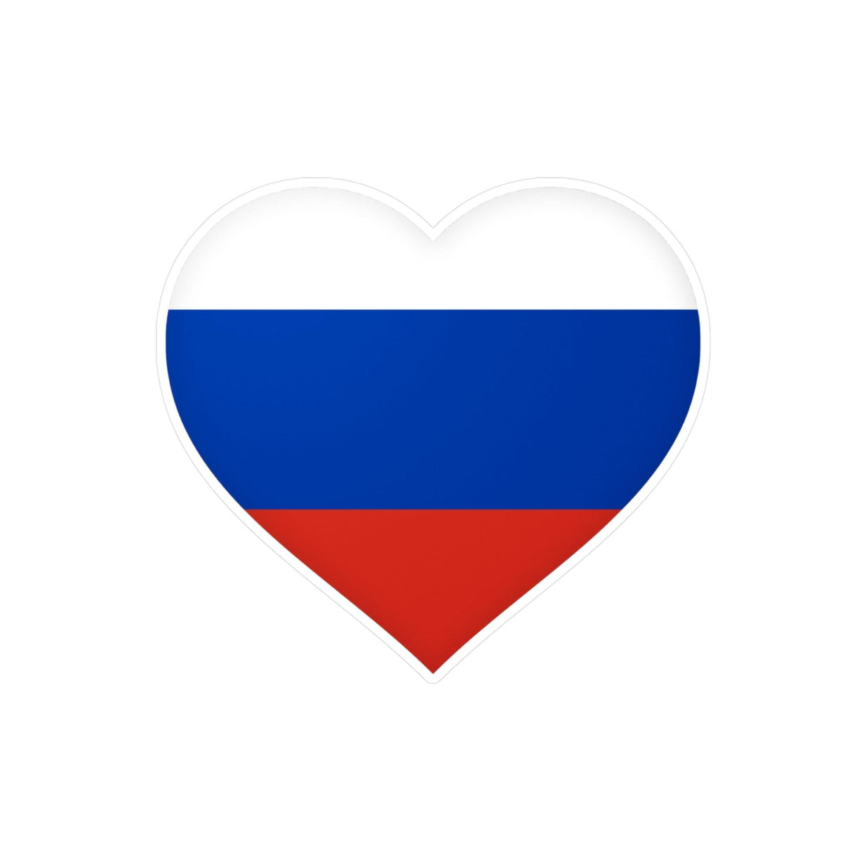 Autocollant en coeur Drapeau de la Russie en plusieurs tailles - Pixelforma