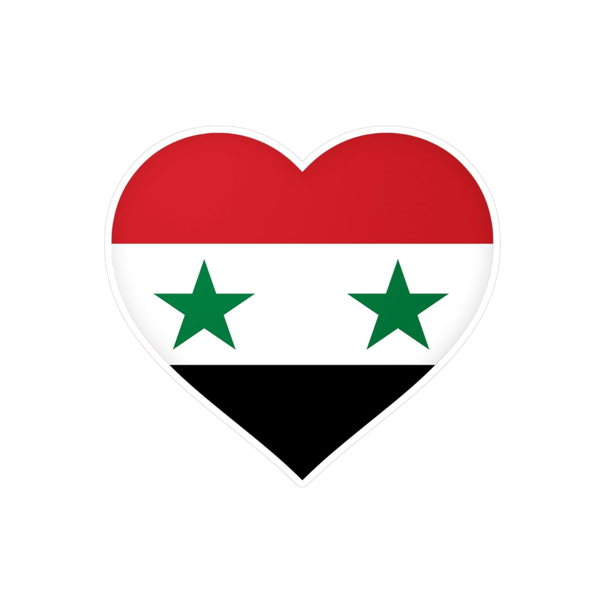 Autocollant en coeur Drapeau de la Syrie en plusieurs tailles - Pixelforma