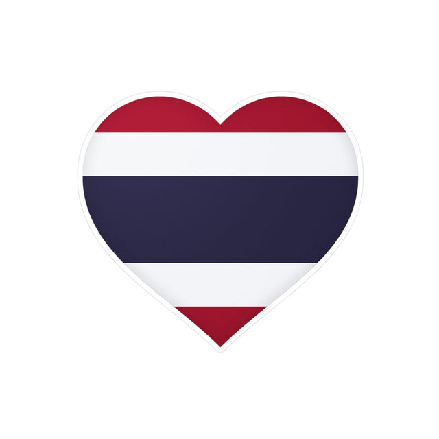 Autocollant en coeur Drapeau de la Thaïlande en plusieurs tailles - Pixelforma