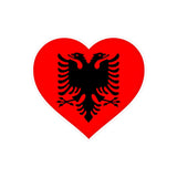 Autocollant en coeur Drapeau de l'Albanie en plusieurs tailles - Pixelforma 