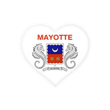 Autocollant en coeur Drapeau de Mayotte en plusieurs tailles - Pixelforma