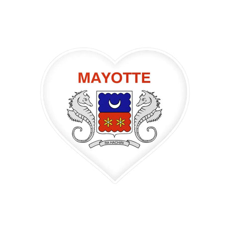 Autocollant en coeur Drapeau de Mayotte en plusieurs tailles - Pixelforma 