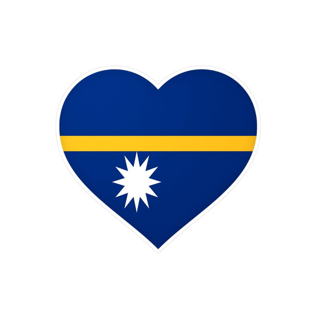 Autocollant en coeur Drapeau de Nauru en plusieurs tailles - Pixelforma