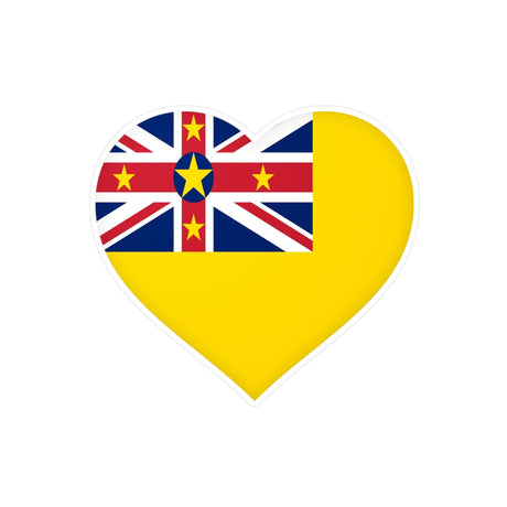 Autocollant en coeur Drapeau de Niue en plusieurs tailles - Pixelforma