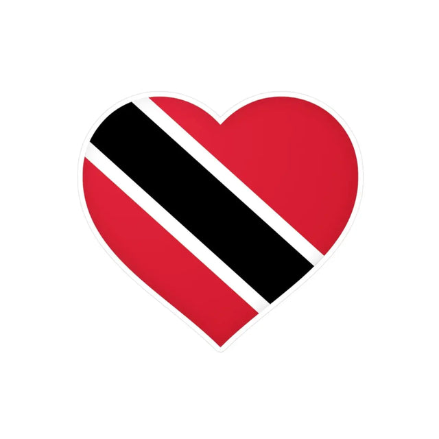 Autocollant en coeur Drapeau de Trinité-et-Tobago en plusieurs tailles - Pixelforma 