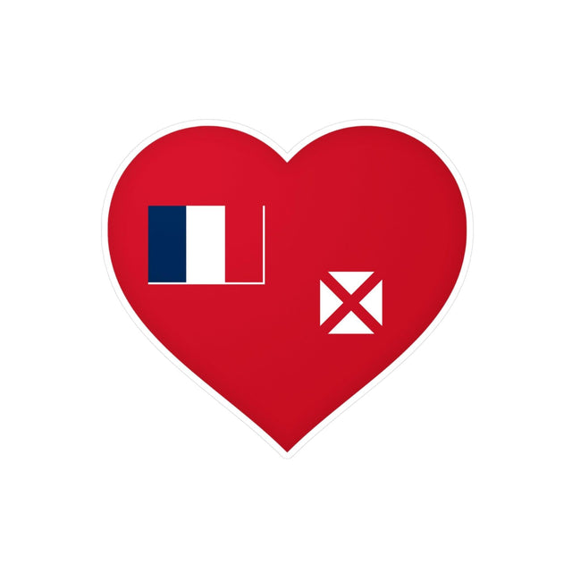 Autocollant en coeur Drapeau de Wallis-et-Futuna en plusieurs tailles - Pixelforma