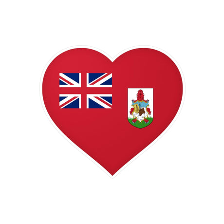 Autocollant en coeur Drapeau des Bermudes en plusieurs tailles - Pixelforma