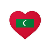 Autocollant en coeur Drapeau des Maldives en plusieurs tailles - Pixelforma