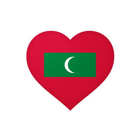 Autocollant en coeur Drapeau des Maldives en plusieurs tailles - Pixelforma