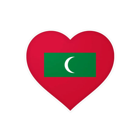 Autocollant en coeur Drapeau des Maldives en plusieurs tailles - Pixelforma 