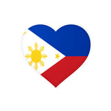 Autocollant en coeur Drapeau des Philippines en plusieurs tailles - Pixelforma