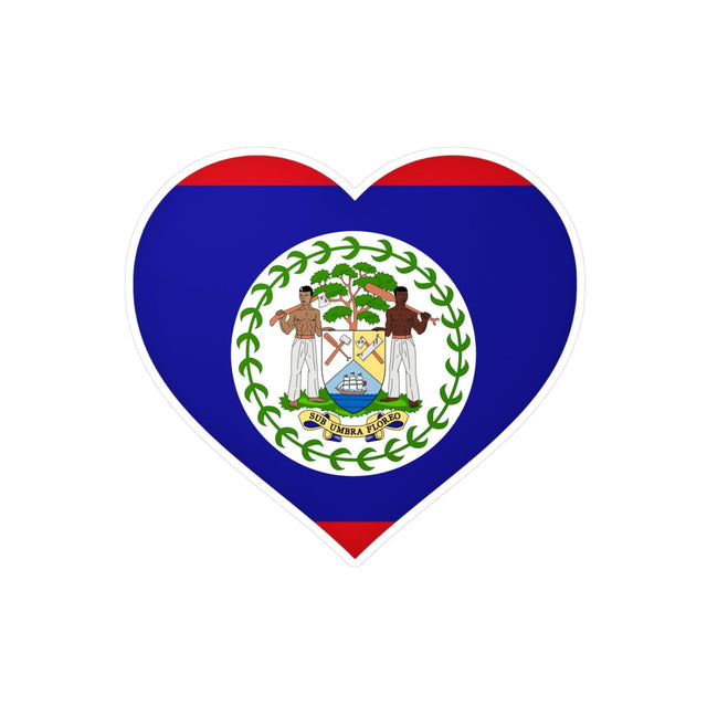 Autocollant en coeur Drapeau du Belize en plusieurs tailles - Pixelforma