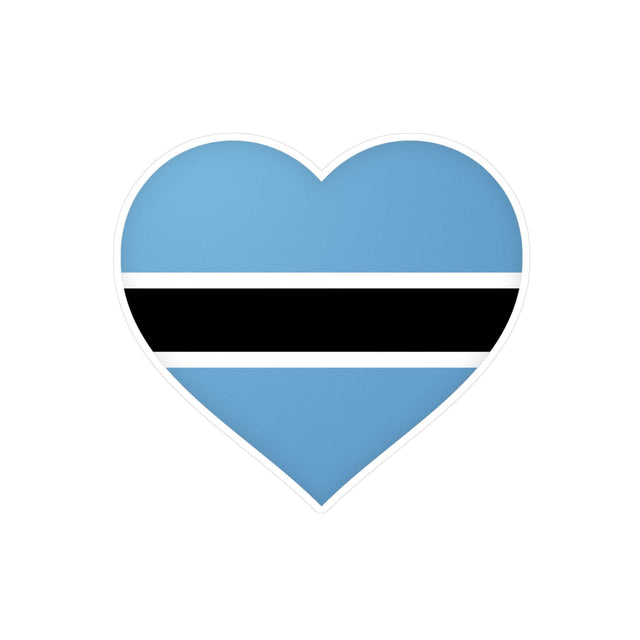 Autocollant en coeur Drapeau du Botswana en plusieurs tailles - Pixelforma