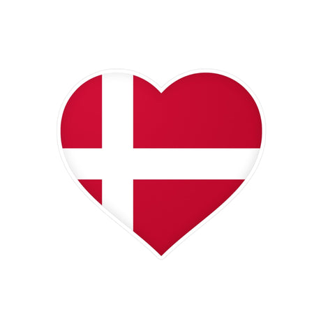 Autocollant en coeur Drapeau du Danemark en plusieurs tailles - Pixelforma